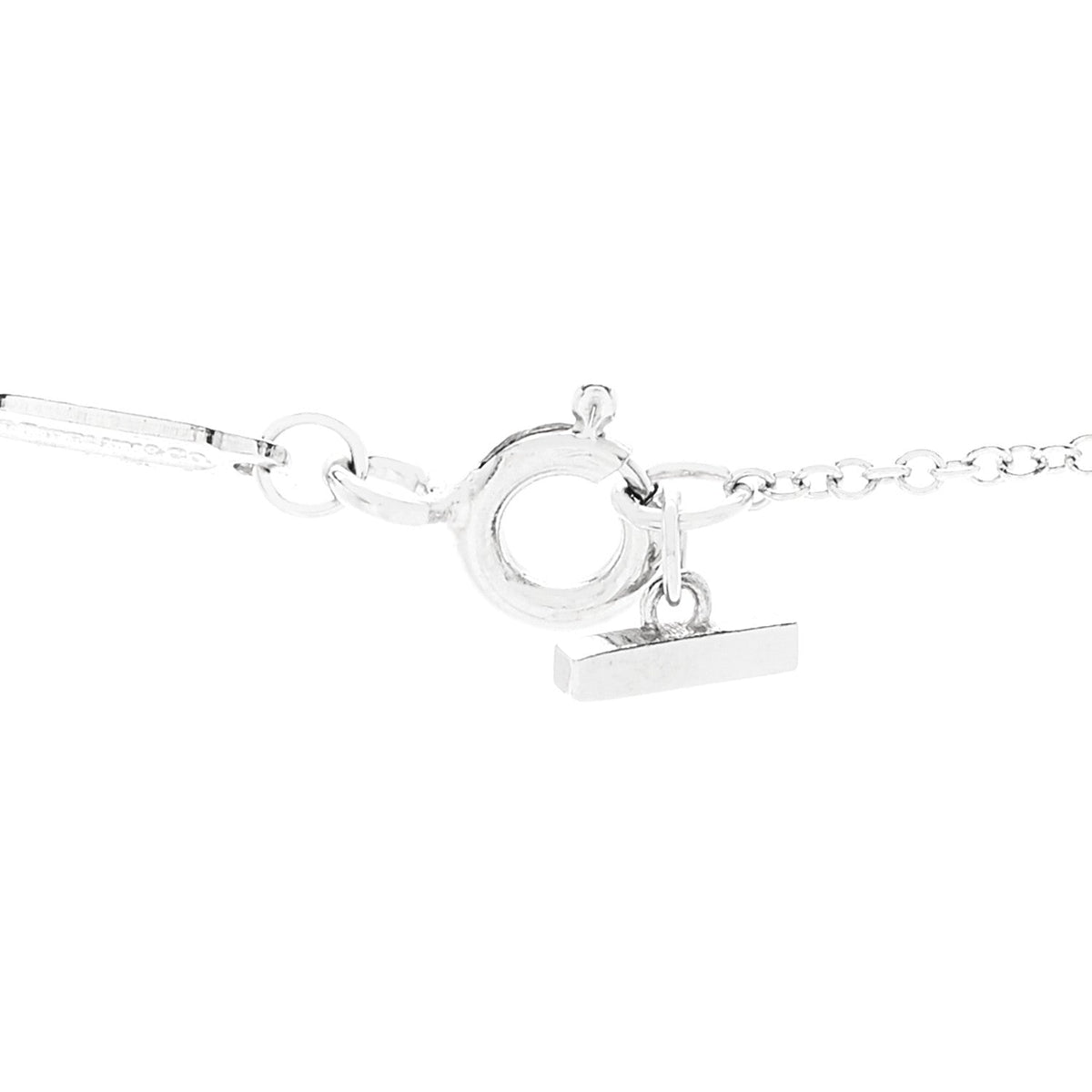 Tiffany 18K White Gold Diamond Large T Smile Pendant Necklace