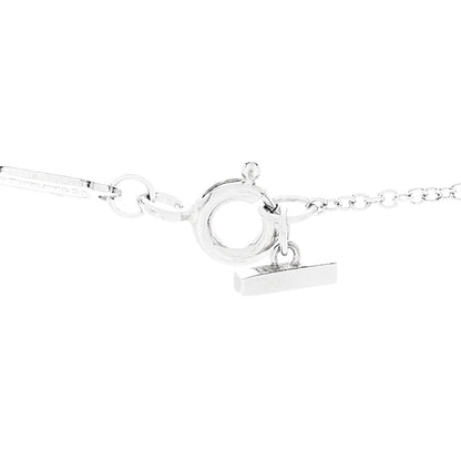 Tiffany 18K White Gold Diamond Large T Smile Pendant Necklace
