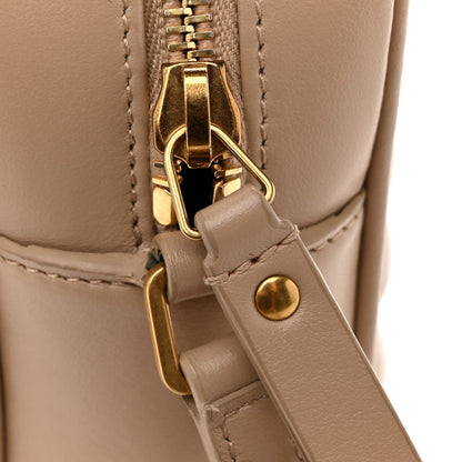 Saint Laurent Calfskin Matelasse Lou Camera Bag Dark Beige