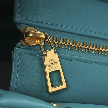 Valentino Garavani Nappa Small One Stud Handbag Marine Green
