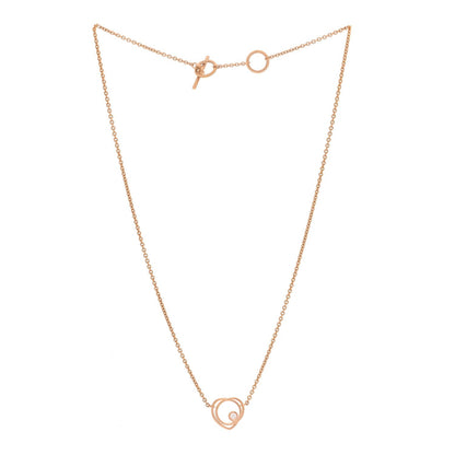 Hermes 18K Rose Gold Diamond TPM Vertige Coeur Necklace