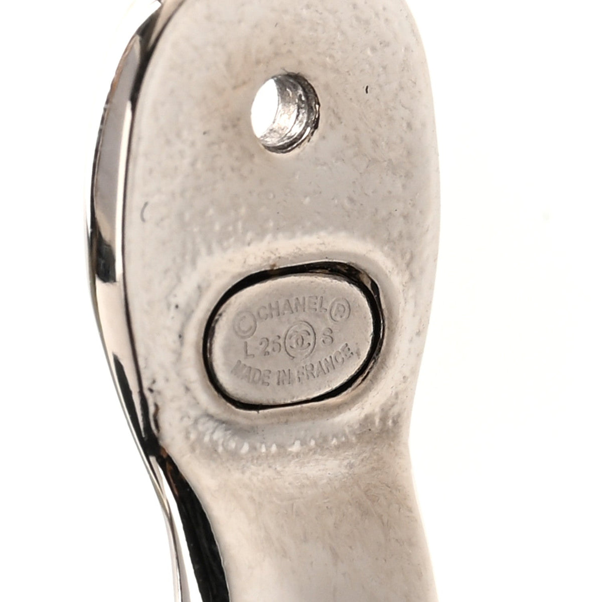 Chanel Metal CC Turnlock Drop Earrings Silver
