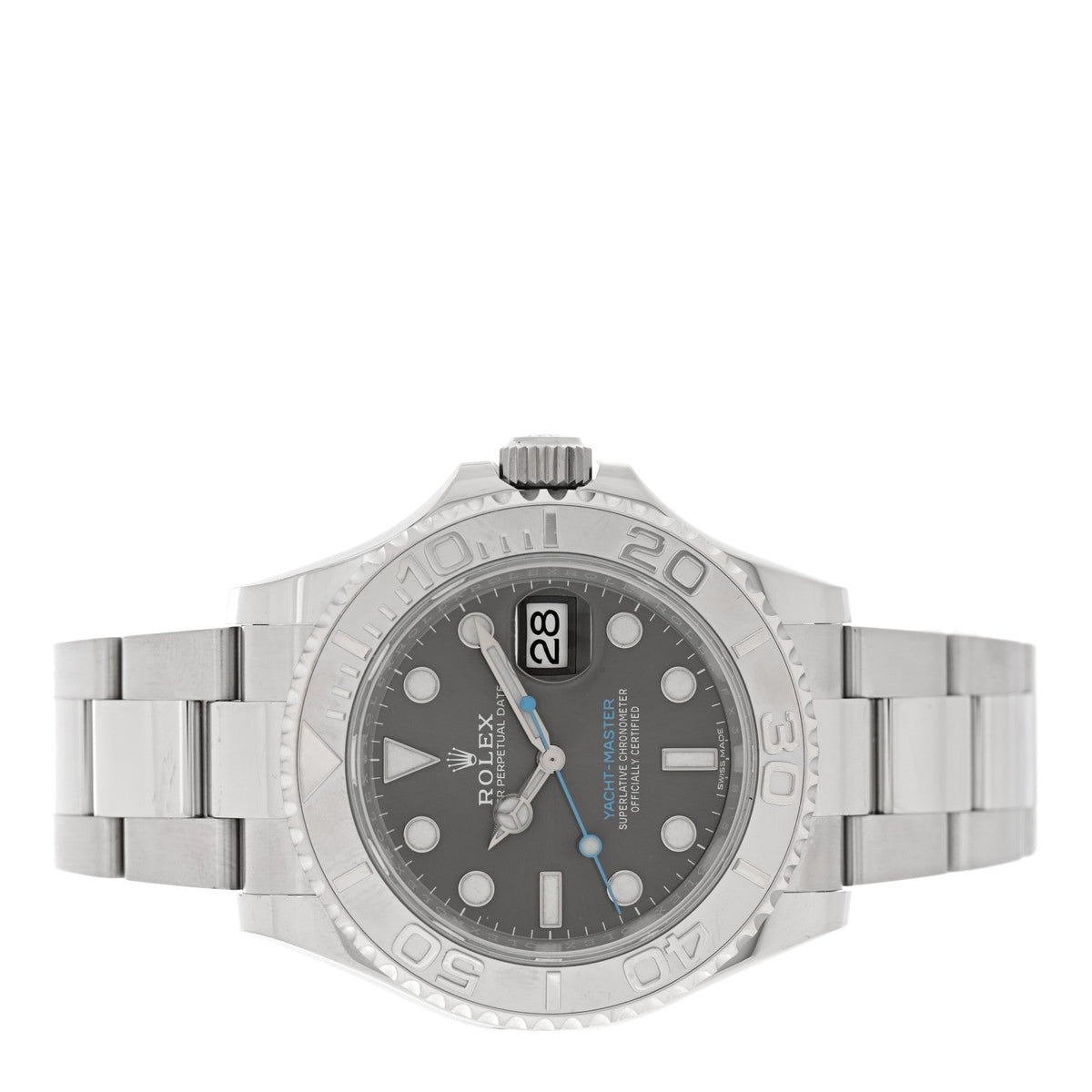 Rolex Stainless Steel Platinum 40mm Yacht-Master Watch Slate 116622