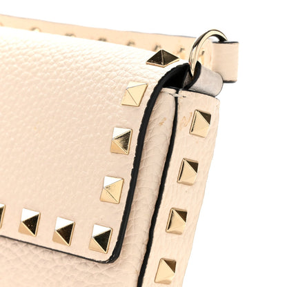 Valentino Garavani Grainy Calfskin Rockstud Crossbody Pouch Light Ivory