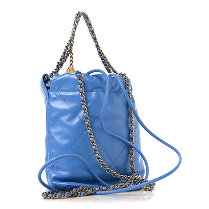 Chanel Shiny Calfskin Quilted Mini Chanel 22 Blue 1893258