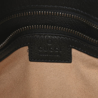 Gucci Softy Wonka Textured Dollar Calfskin Medium Diana Shoulder Bag Black
