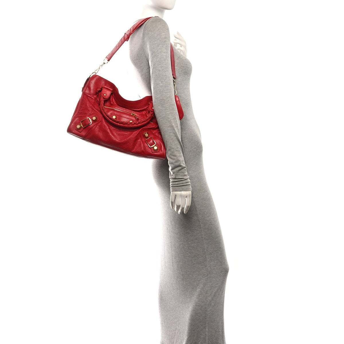 Balenciaga Agneau Giant 21 Gold City Rouge Coquelicot