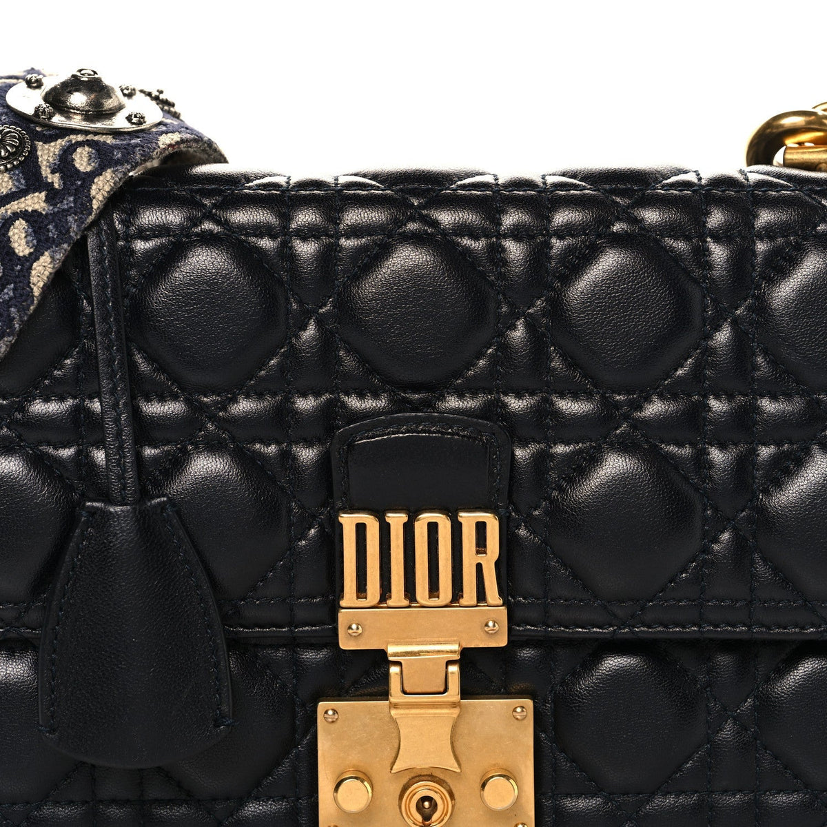 Christian Dior Lambskin Cannage Large Dioraddict Flap Black