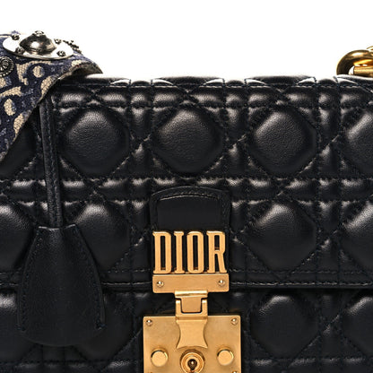 Christian Dior Lambskin Cannage Large Dioraddict Flap Black