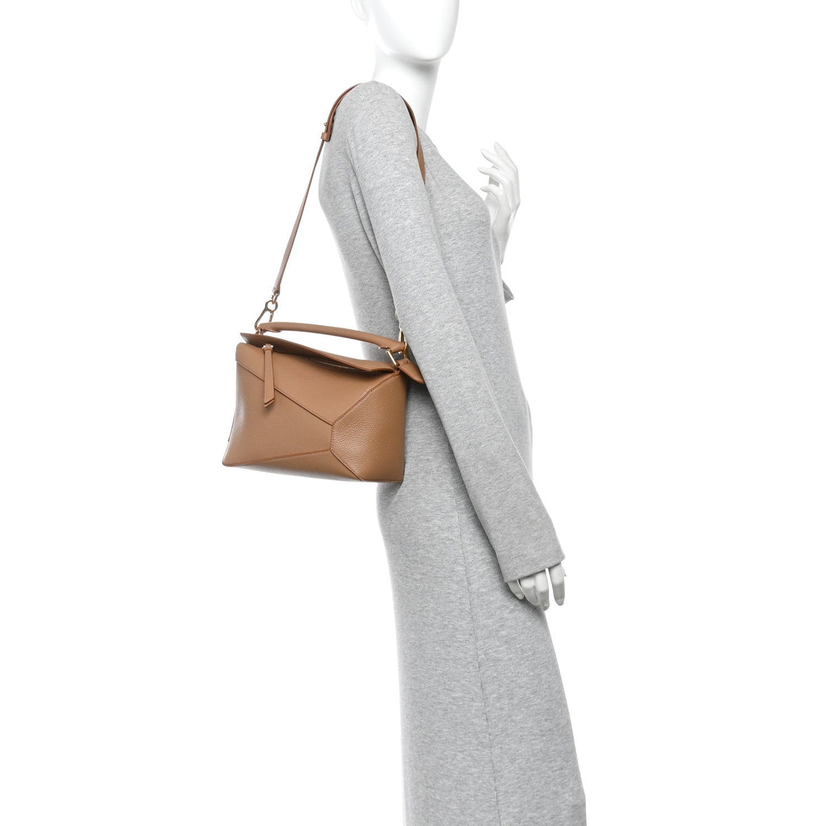 Loewe Grained Calfskin Small Puzzle Edge Bag Toffee 1909881