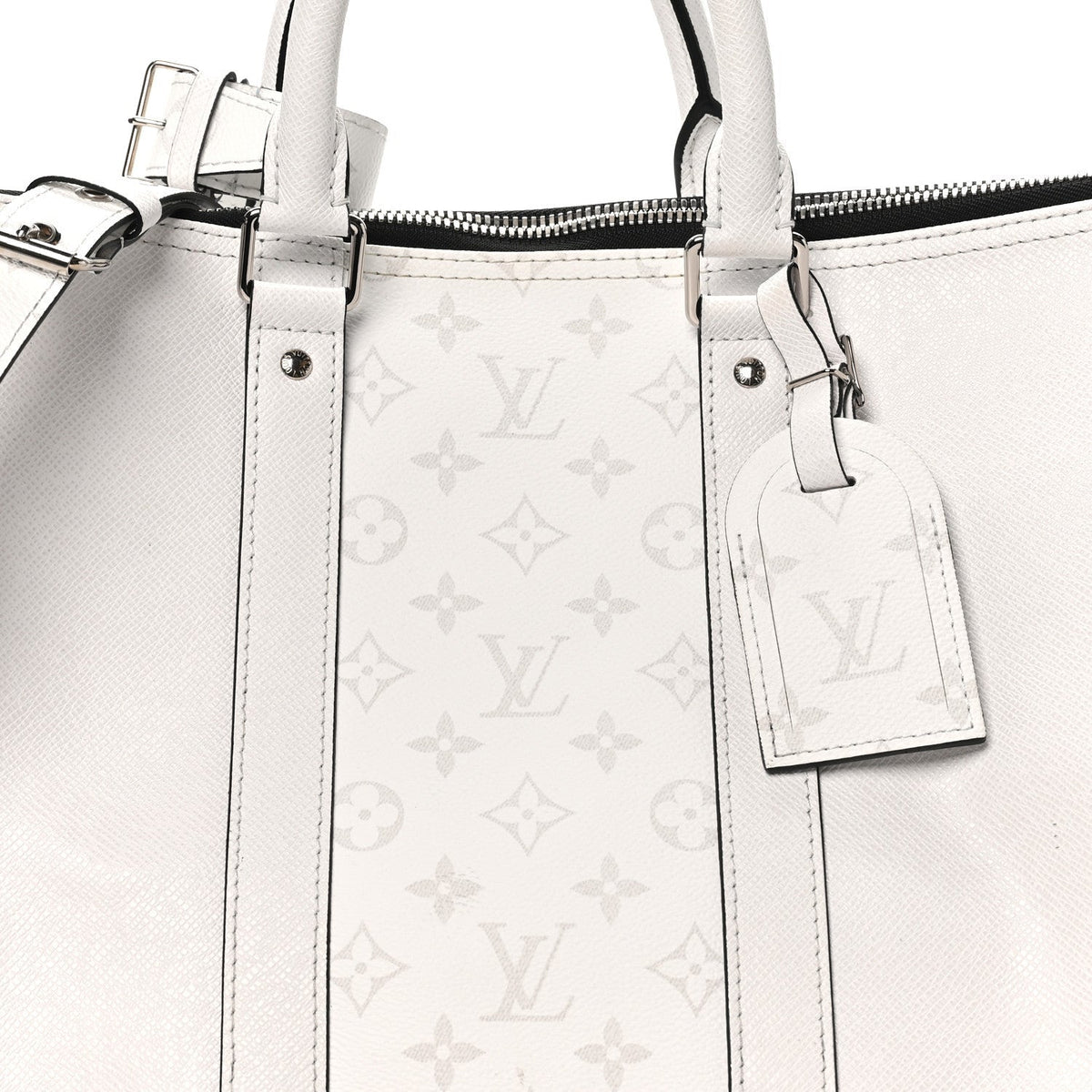 Louis Vuitton Monogram Taiga Keepall Bandouliere 45 Duffel White