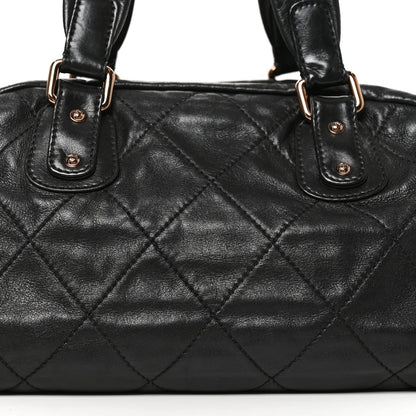 Chanel Lambskin Cloudy Bundle Bowler Bag Black