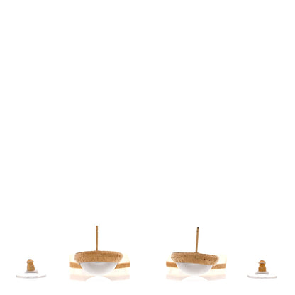 Chanel Resin Pearl CC Tags Drop Earrings Gold