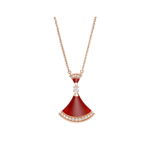 18K Rose Gold Diamond Carnelian Divas' Dream Necklace