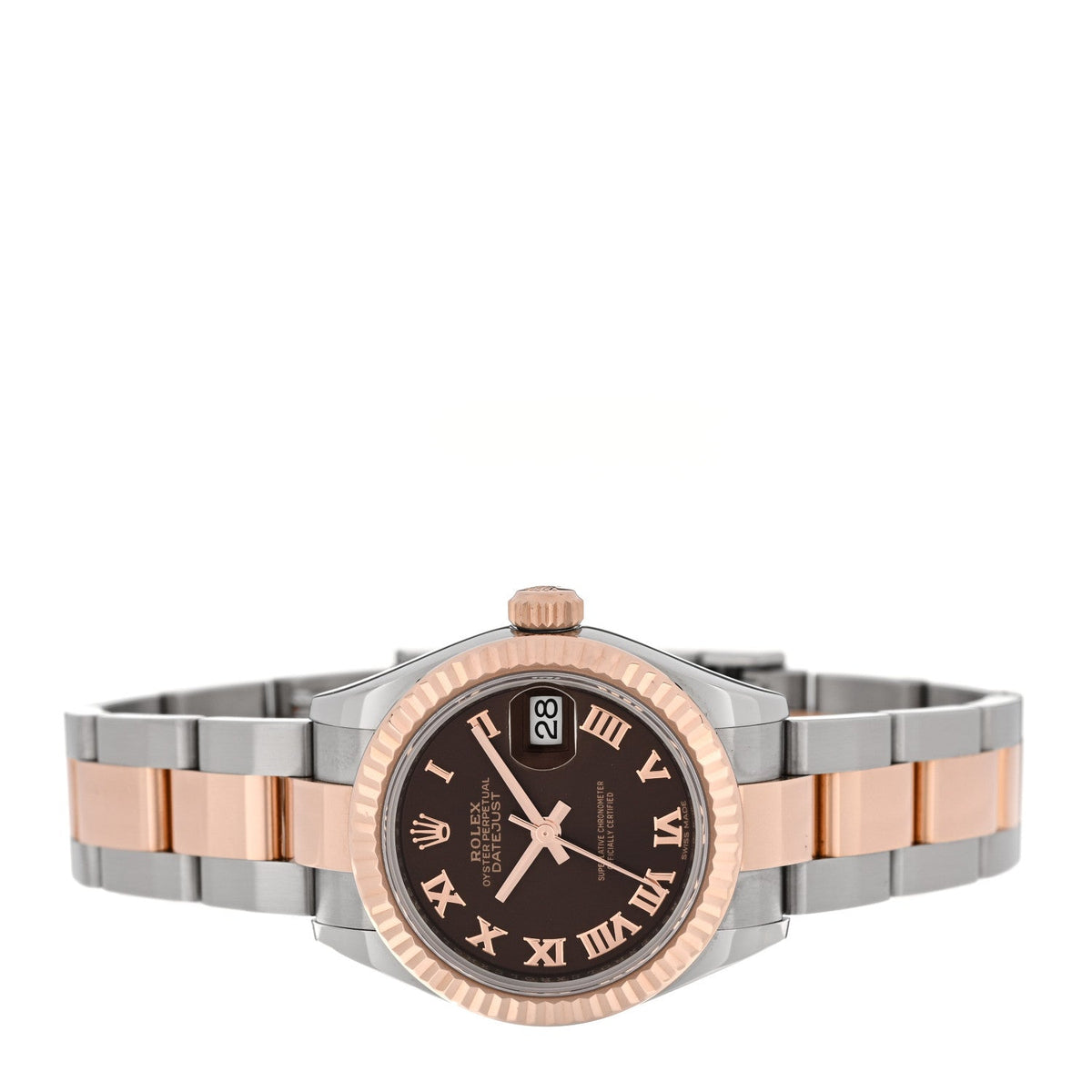 Rolex Stainless Steel 18K Everose Gold 28mm Oyster Perpetual Datejust Watch 279171