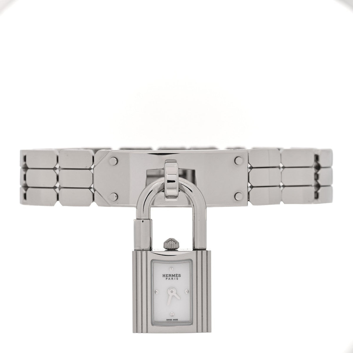 Hermes Stainless Steel 16mm Kelly Quartz Watch White
