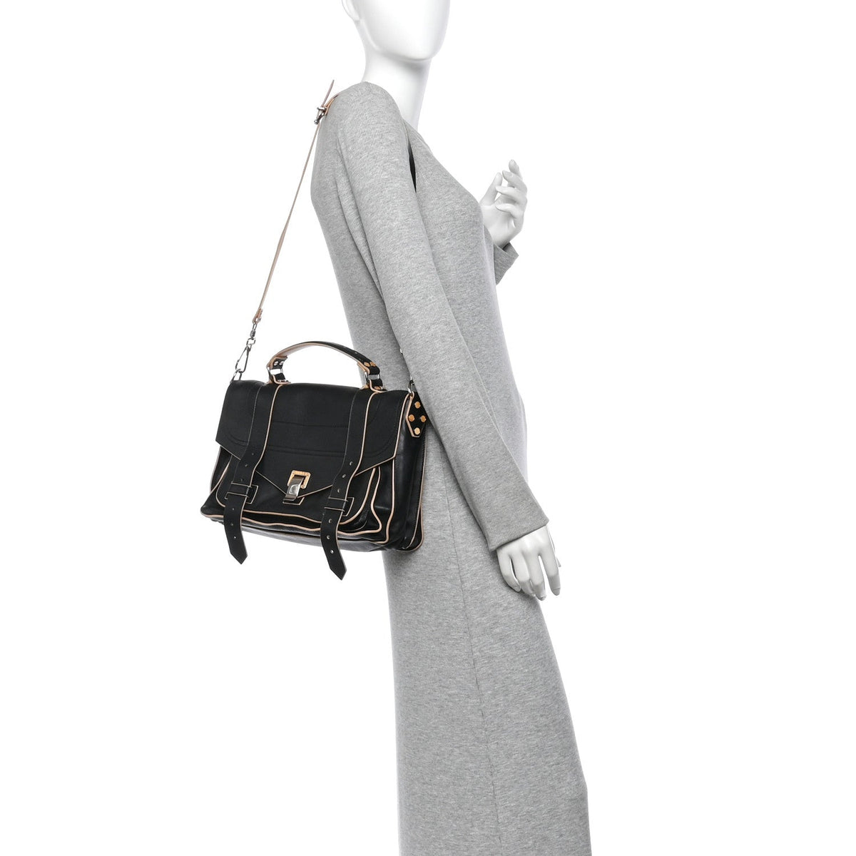 Proenza Schouler Calfskin Medium PS1 Satchel Black Sorbet