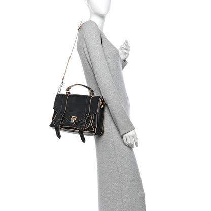 Proenza Schouler Calfskin Medium PS1 Satchel Black Sorbet