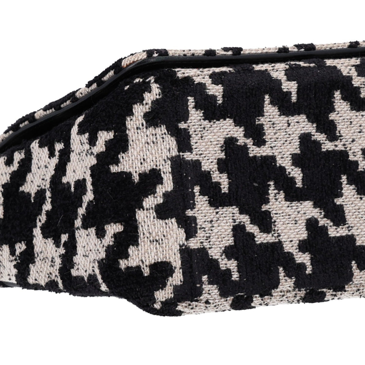 Christian Dior Canvas Macro Houndstooth Medium Caro Bag Black White