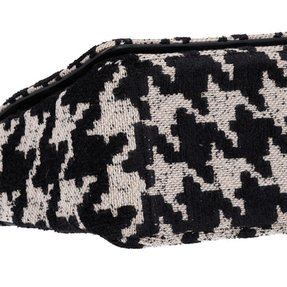 Christian Dior Canvas Macro Houndstooth Medium Caro Bag Black White