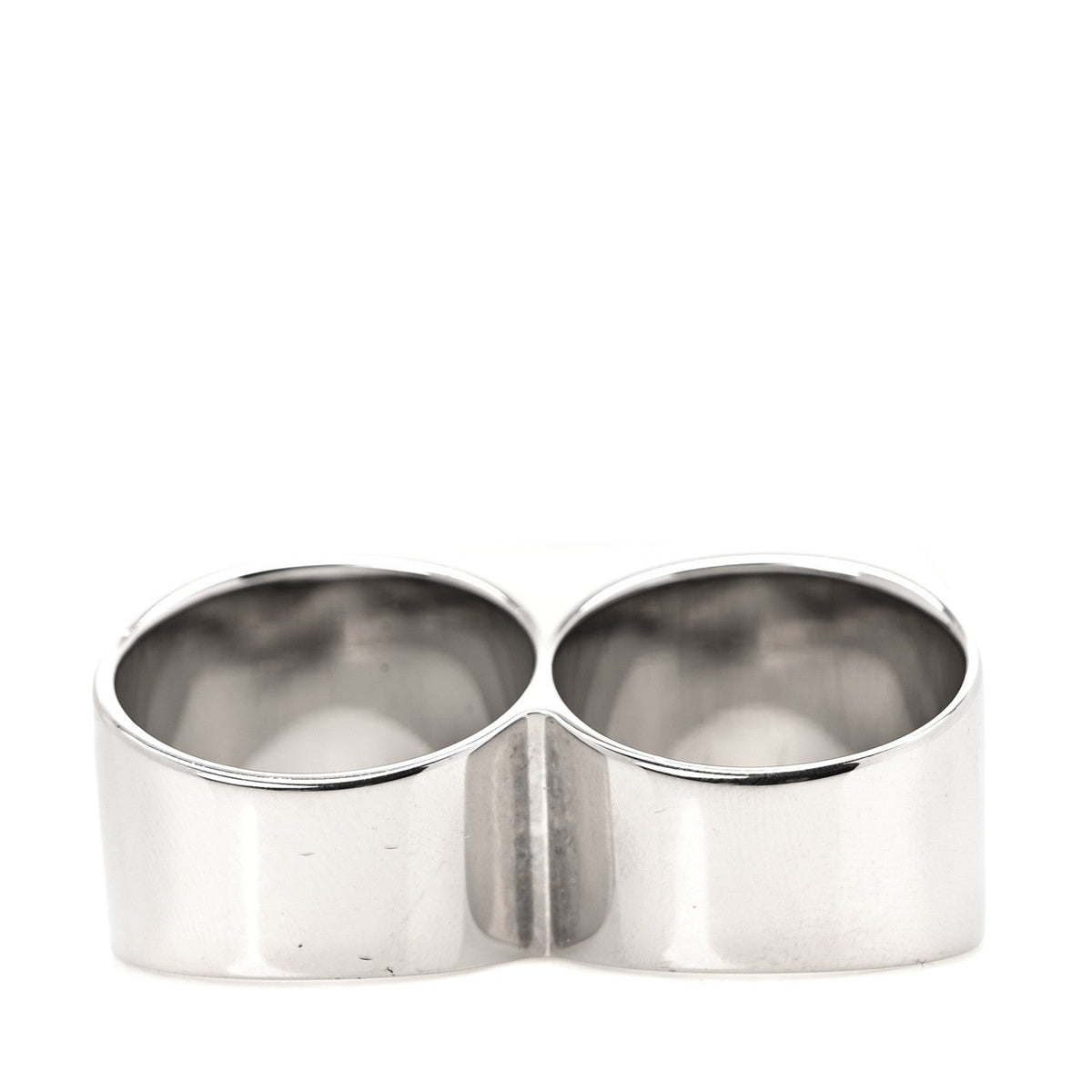 Louis Vuitton X NIGO Stainless Steel Strass Squared Double Ring L Silver