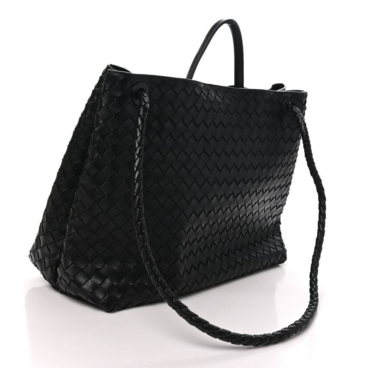 Bottega Veneta Nappa Intrecciato Large Andiamo Shoulder Bag Black