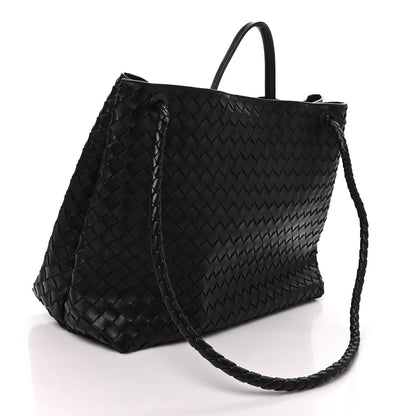 Bottega Veneta Nappa Intrecciato Large Andiamo Shoulder Bag Black
