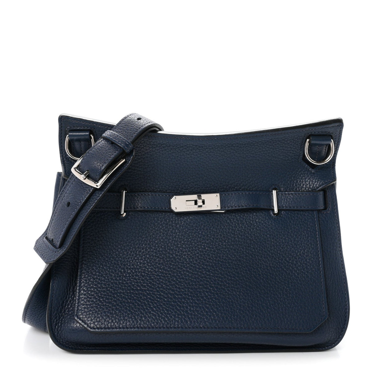 Hermes Taurillon Clemence Jypsiere 28 Messenger Bag Bleu De Malte