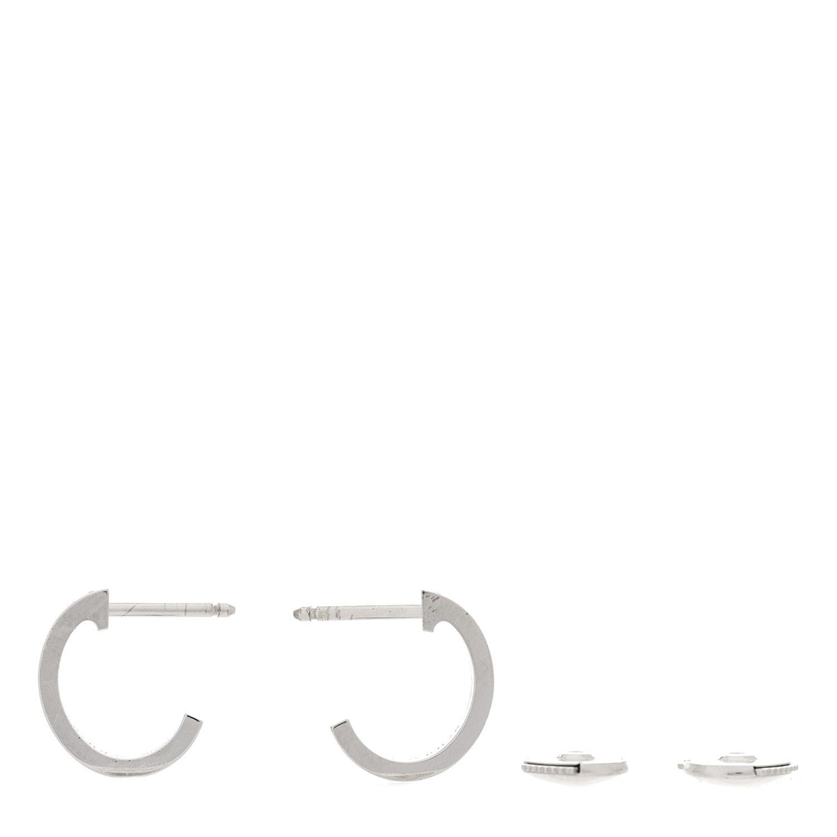 Cartier 18K White Gold Small LOVE Hoop Earrings