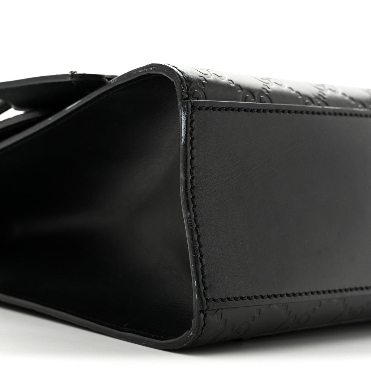 Gucci Guccissima Leather Medium Padlock Shoulder Bag Black