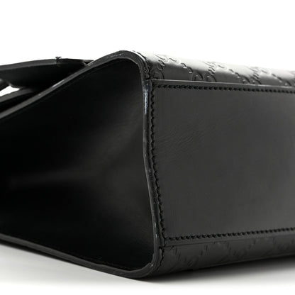 Gucci Guccissima Leather Medium Padlock Shoulder Bag Black