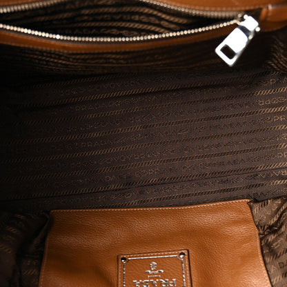Prada Vitello Daino Shopping Tote Brown