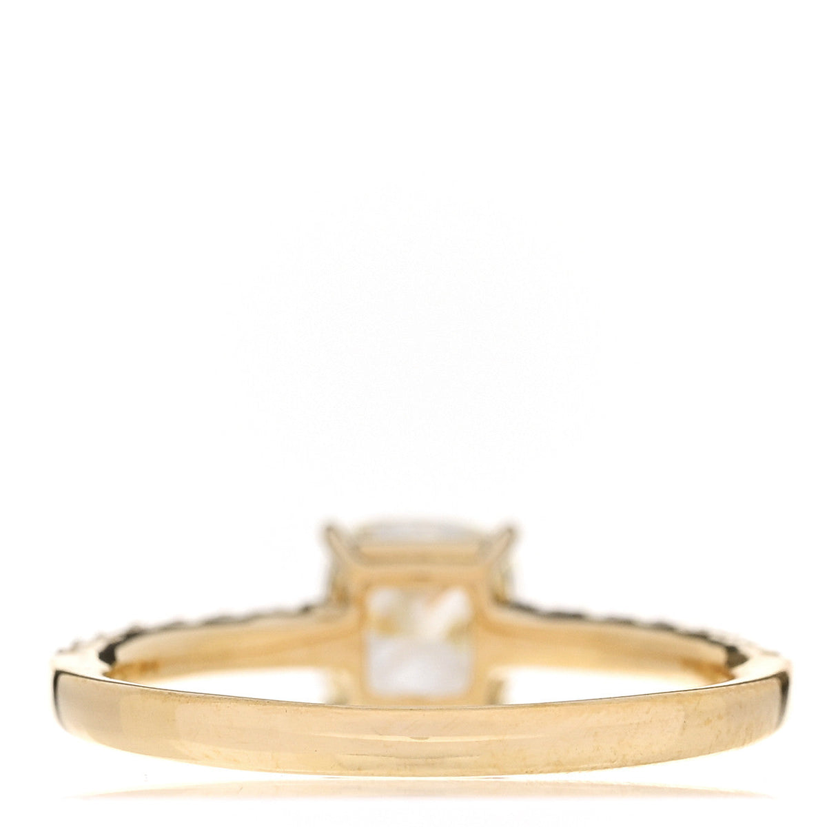 Parker & West by FASHIONPHILE18K Yellow Gold Diamond 1.00ct Cushion Cut Pave Band Engagement Ring 51 5.75