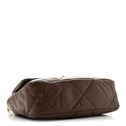 Chanel Lambskin Quilted Medium 19 Flap Dark Brown