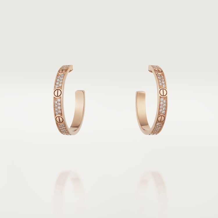 18K Gold Diamonds Cartier Love Earrings