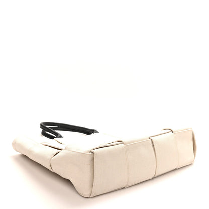 Bottega Veneta Canvas Maxi Intrecciato Large Arco Tote Beige Black