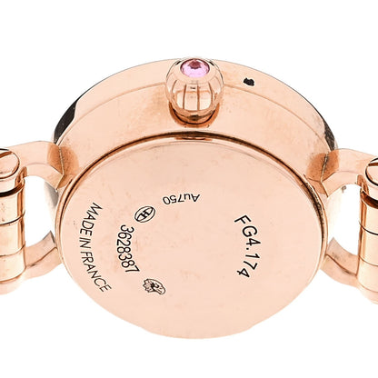 Hermes 18K Rose Gold Diamond Pink Sapphire 16mm Faubourg Quartz Watch
