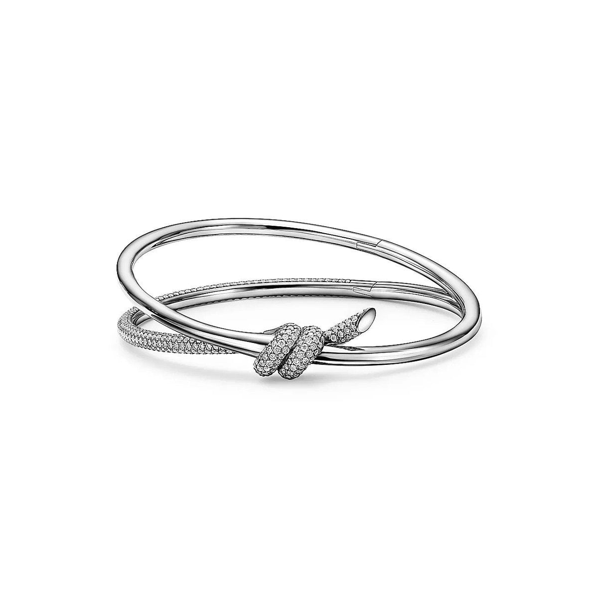 18K Gold Diamond Tiffany Knot Double Row Bracelet