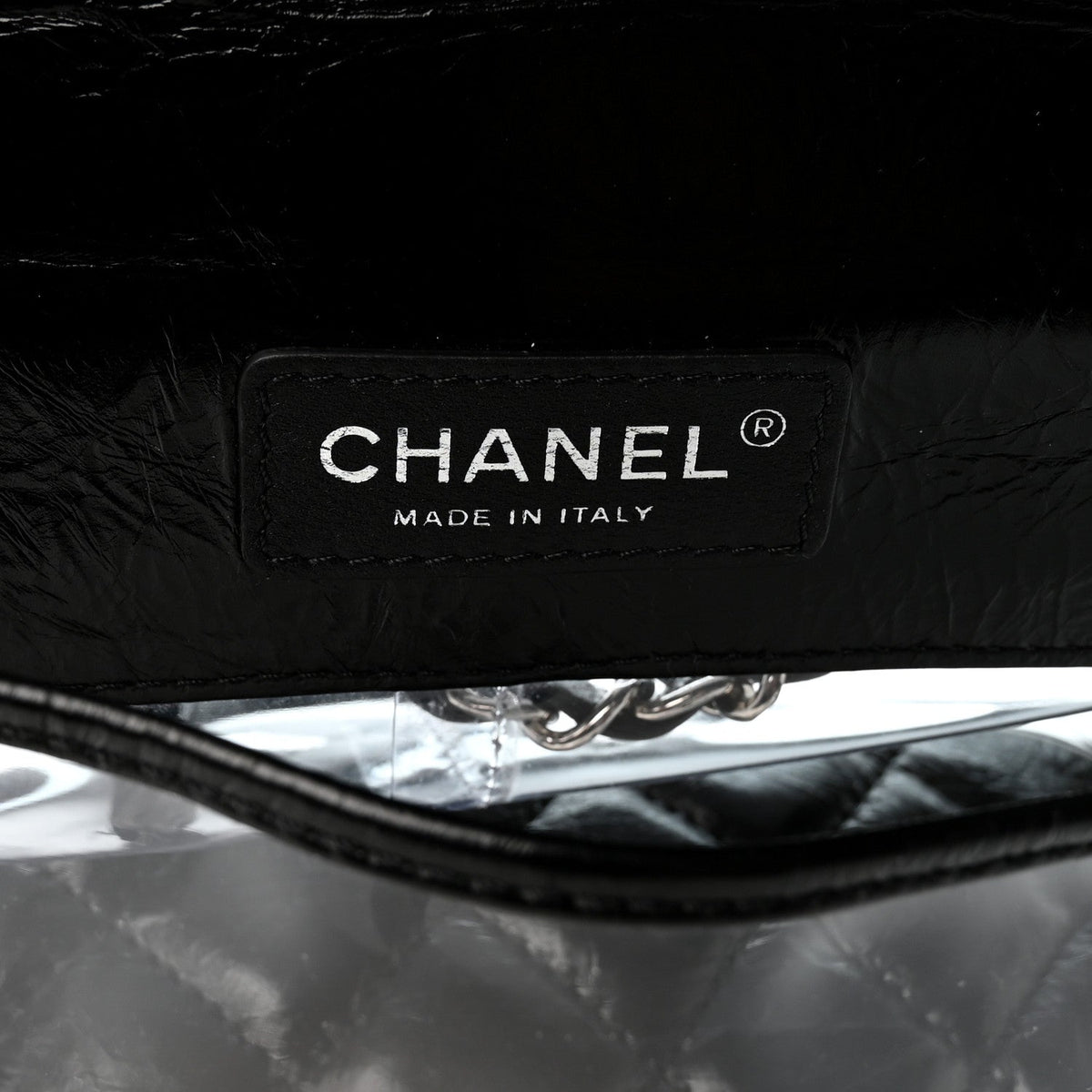 Chanel Crumpled Calfskin PVC Quilted Backpack Black