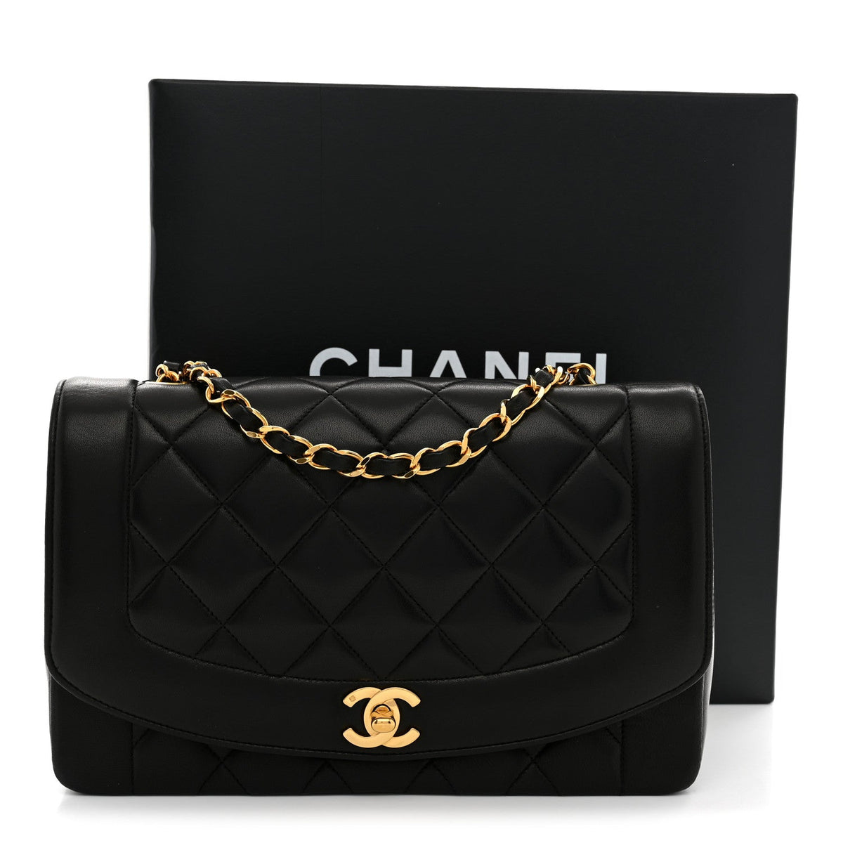 Chanel Lambskin Quilted Medium Single Flap Black 1983003
