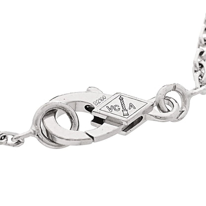 Van Cleef & Arpels 18K White Gold Diamond Mini Lotus Openwork Bracelet