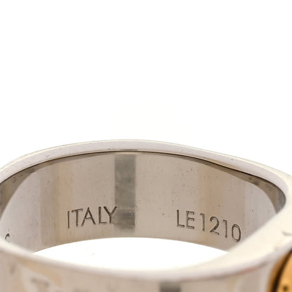 Louis Vuitton Brass Monogram Engraved Nanogram Ring S Palladium