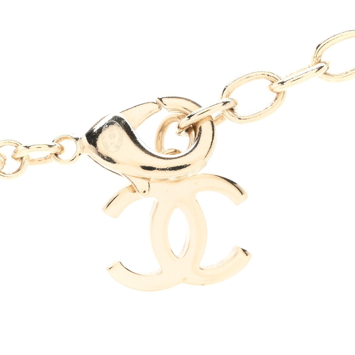 Chanel Metal Crystal CC Choker Necklace Gold