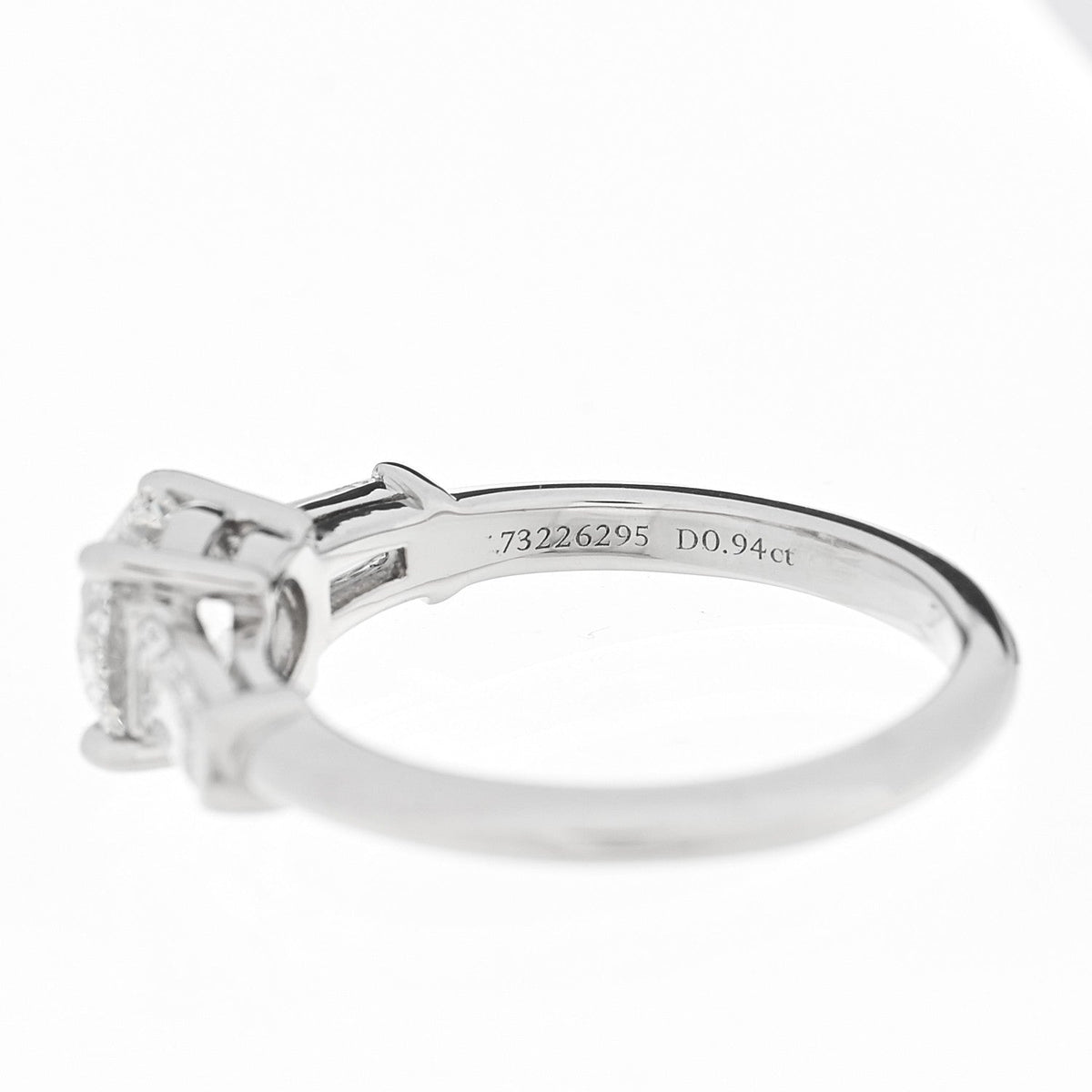 Tiffany Platinum Diamond 1.26ctw Three Stone Engagement Ring 5