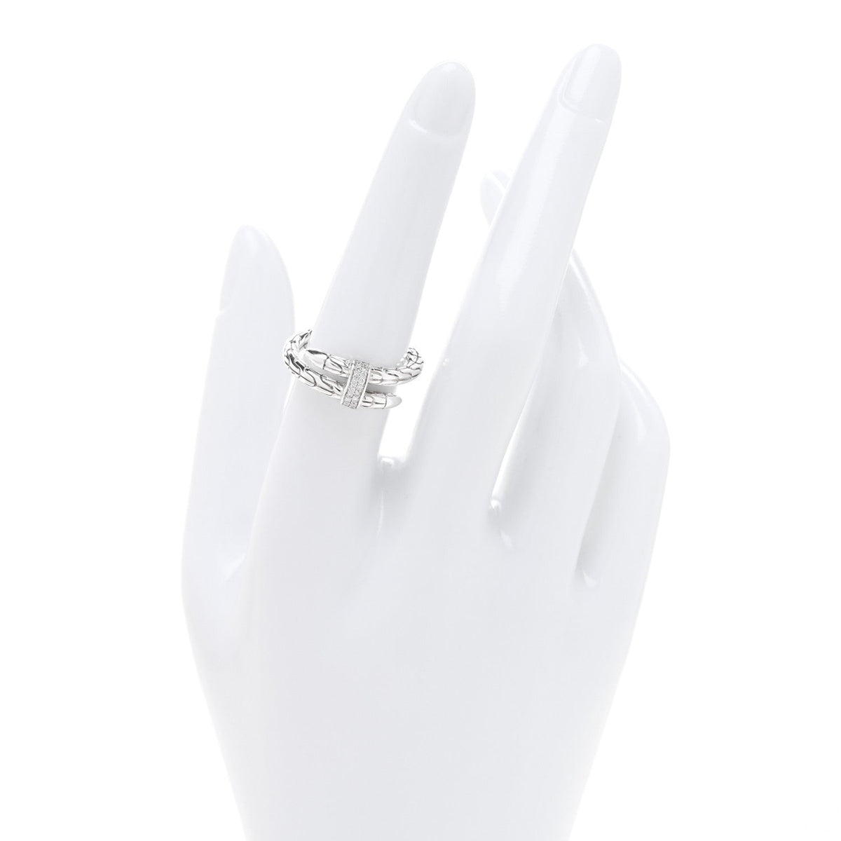 John Hardy Sterling Silver Diamond Spear Ring 54 7