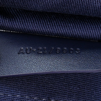 Salvatore Ferragamo Jacquard Small Mia Crossbody Bag Denim Midnight Blue