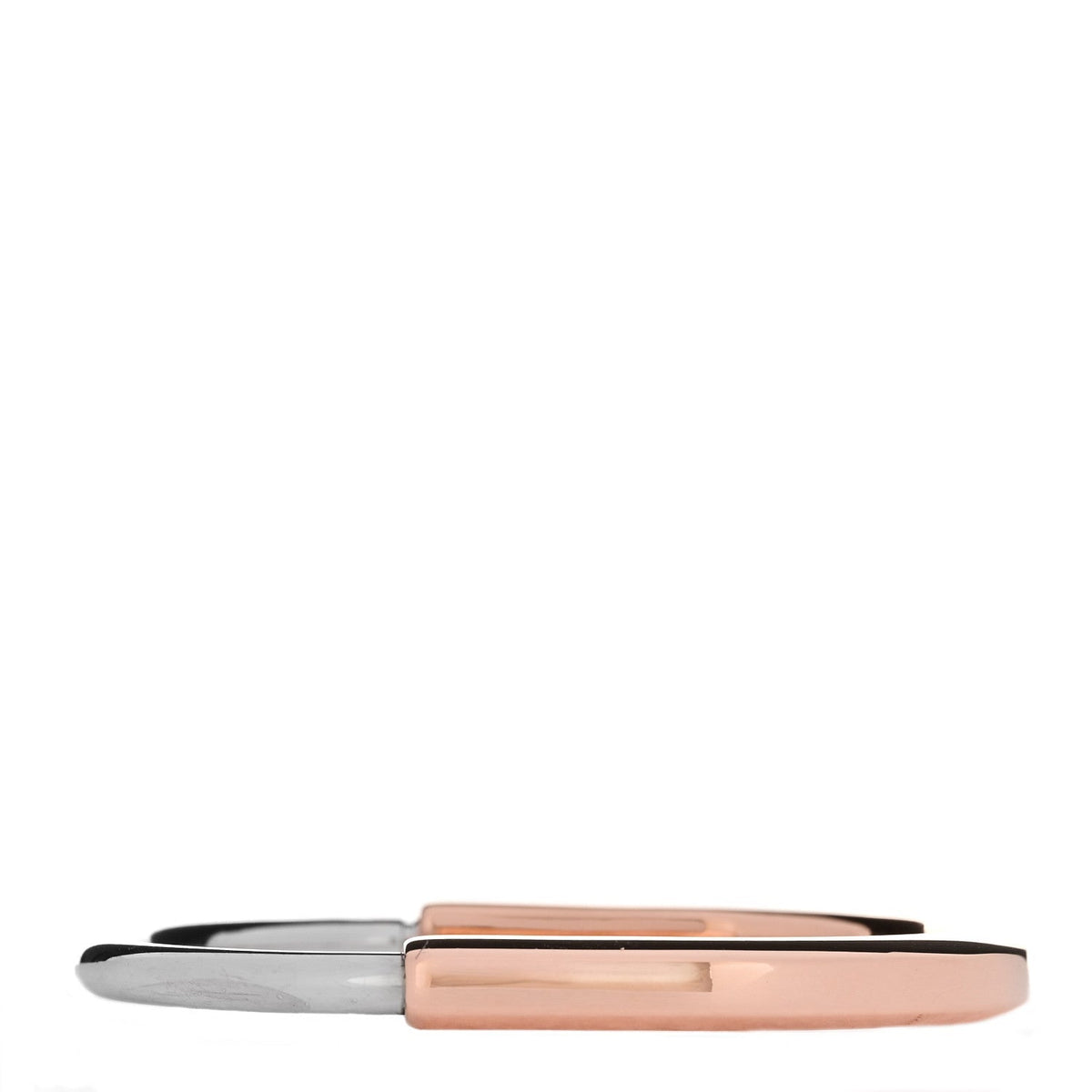 Tiffany 18K Rose White Gold Lock Bangle Bracelet