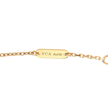 Van Cleef & Arpels 18K Yellow Gold Onyx Vintage Alhambra Pendant Necklace