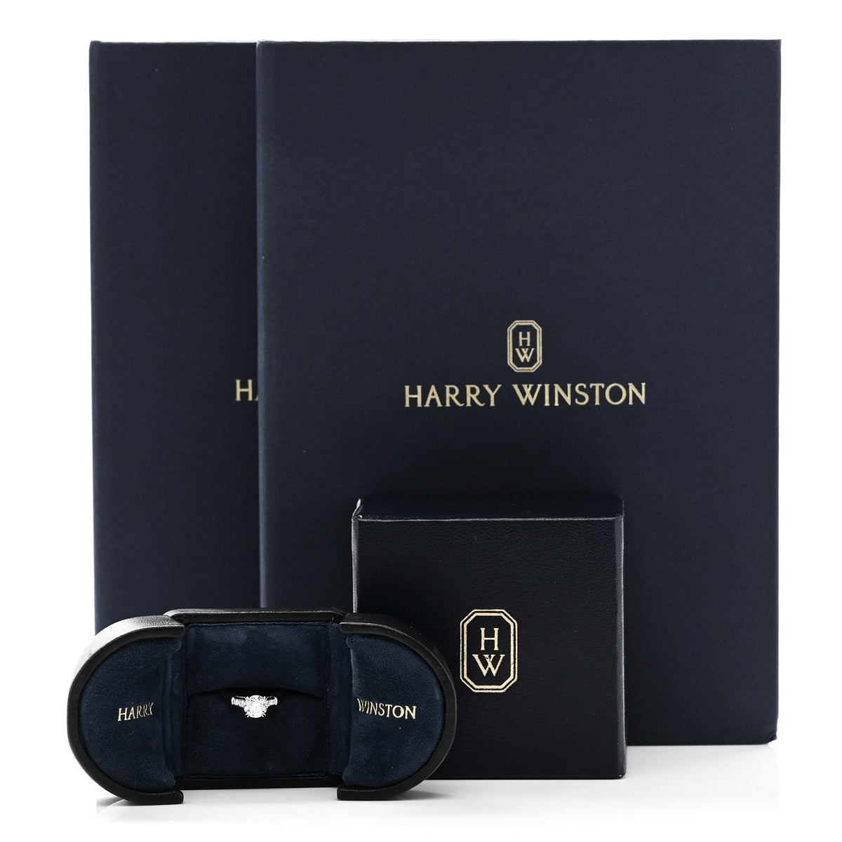 Harry Winston Platinum Diamond Classic Winston Engagement Ring 47 4