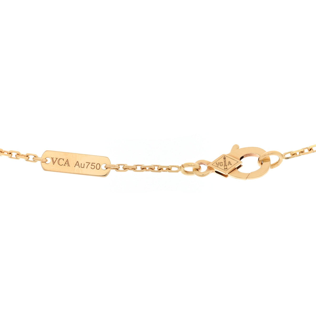 Van Cleef & Arpels 18K Yellow Gold Mother of Pearl Lucky Alhambra Butterfly Pendant Necklace